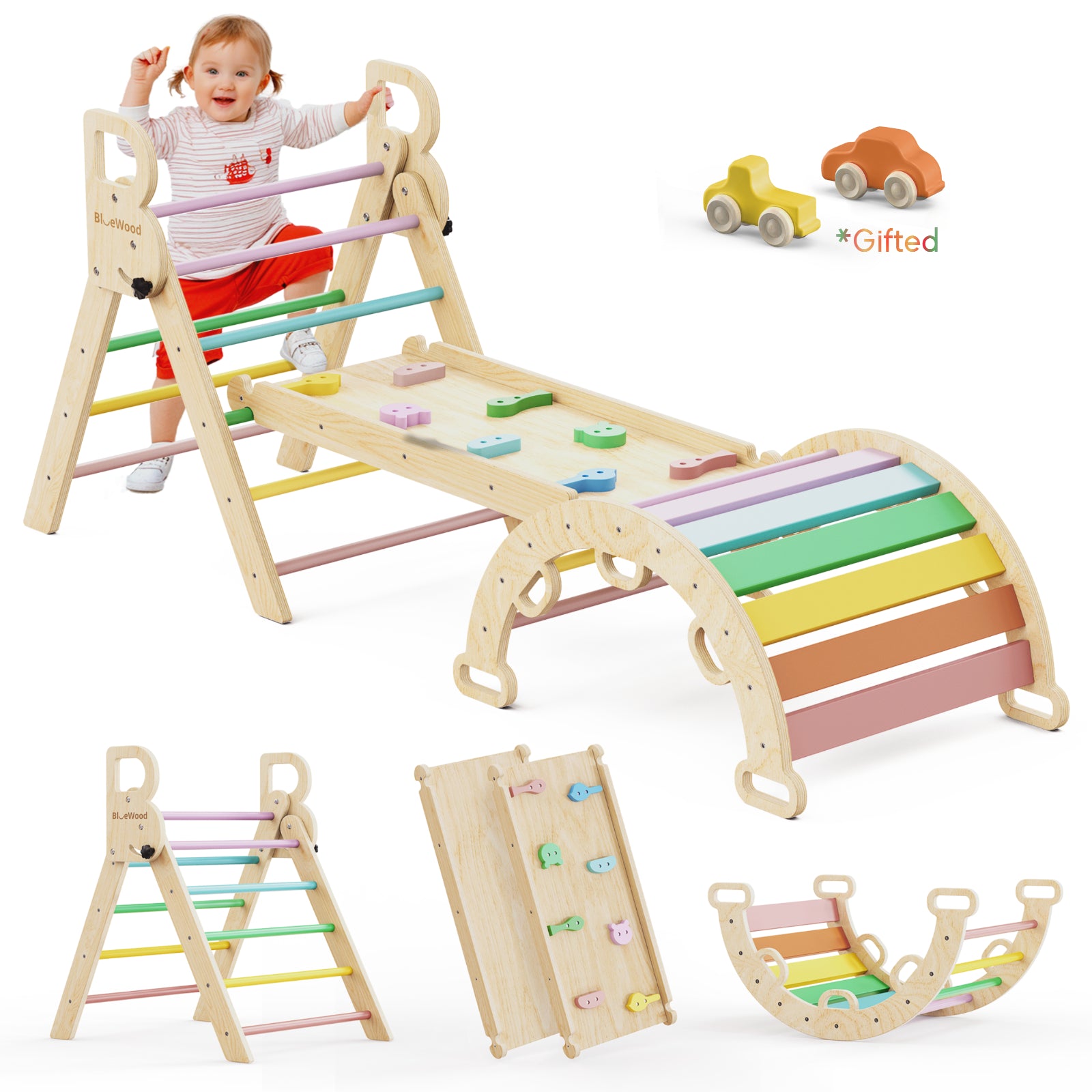 Juego de triángulos Pikler Aurora- BlueWood® 2024 *Azul degradado